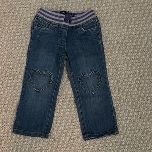 Mini Boden Blue Jeans with Heart Patches